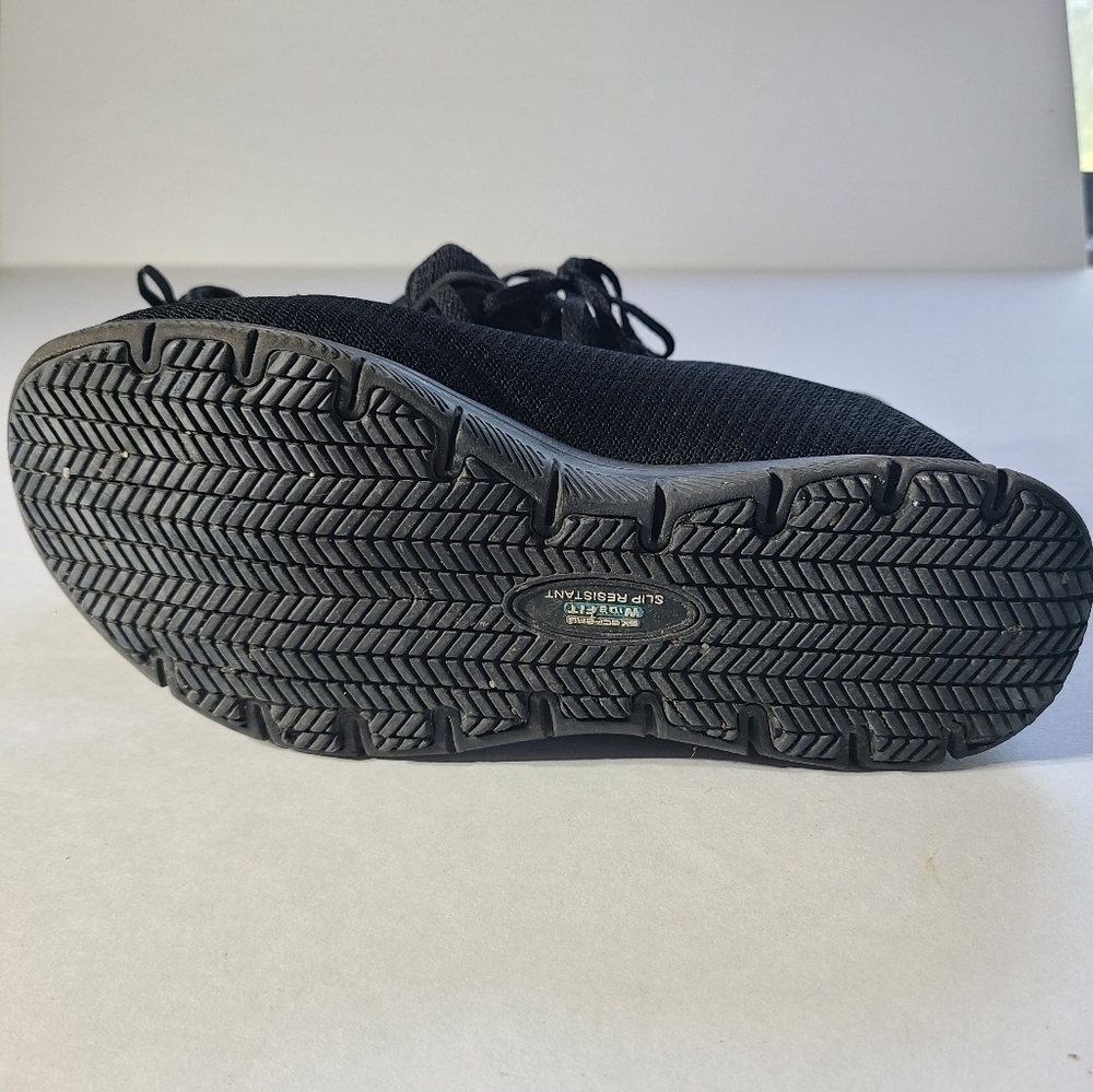 Skechers Work Wide Fit Slip Resistant Black Sneakers - Picture 7 of 10
